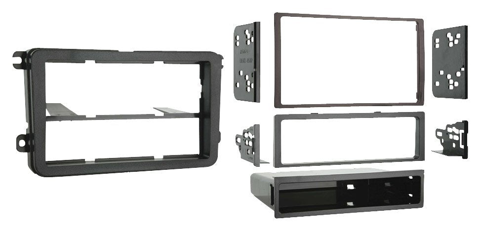 Metra - 99-9011 Double DIN Installation Kit for Select 2005 - 2009 Volkswagen Vehicles - Black