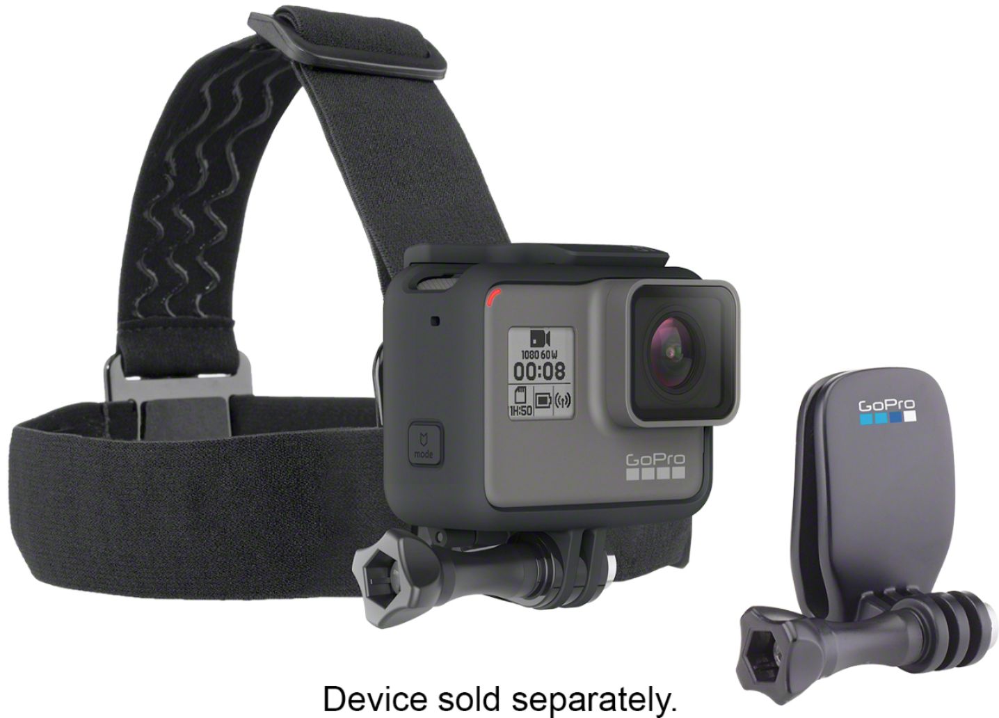GoPro- ACHOM-001 Head Strap + QuickClip - Camera Head Mount for All GoPro Cameras - Black