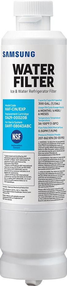 Samsung - HAF-CIN-2P/EXP Water Filters for Select Samsung Refrigerators (2-Pack) - White
