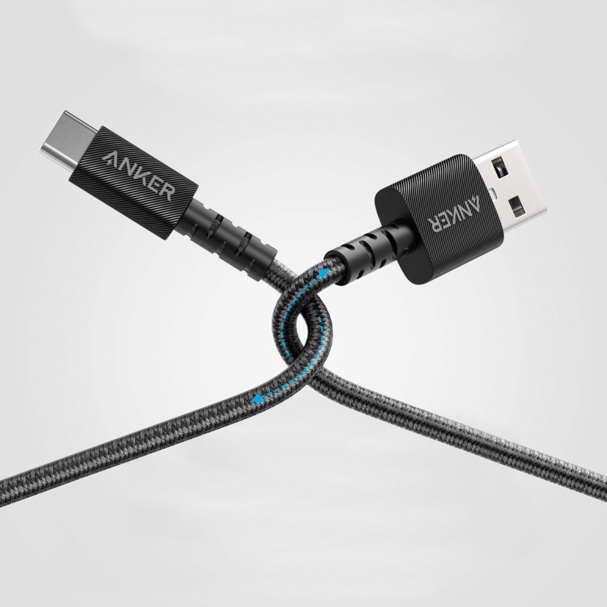 Anker - A8023H11-1 PowerLine Select+ USB-C to USB-A Cable 6-ft - Black