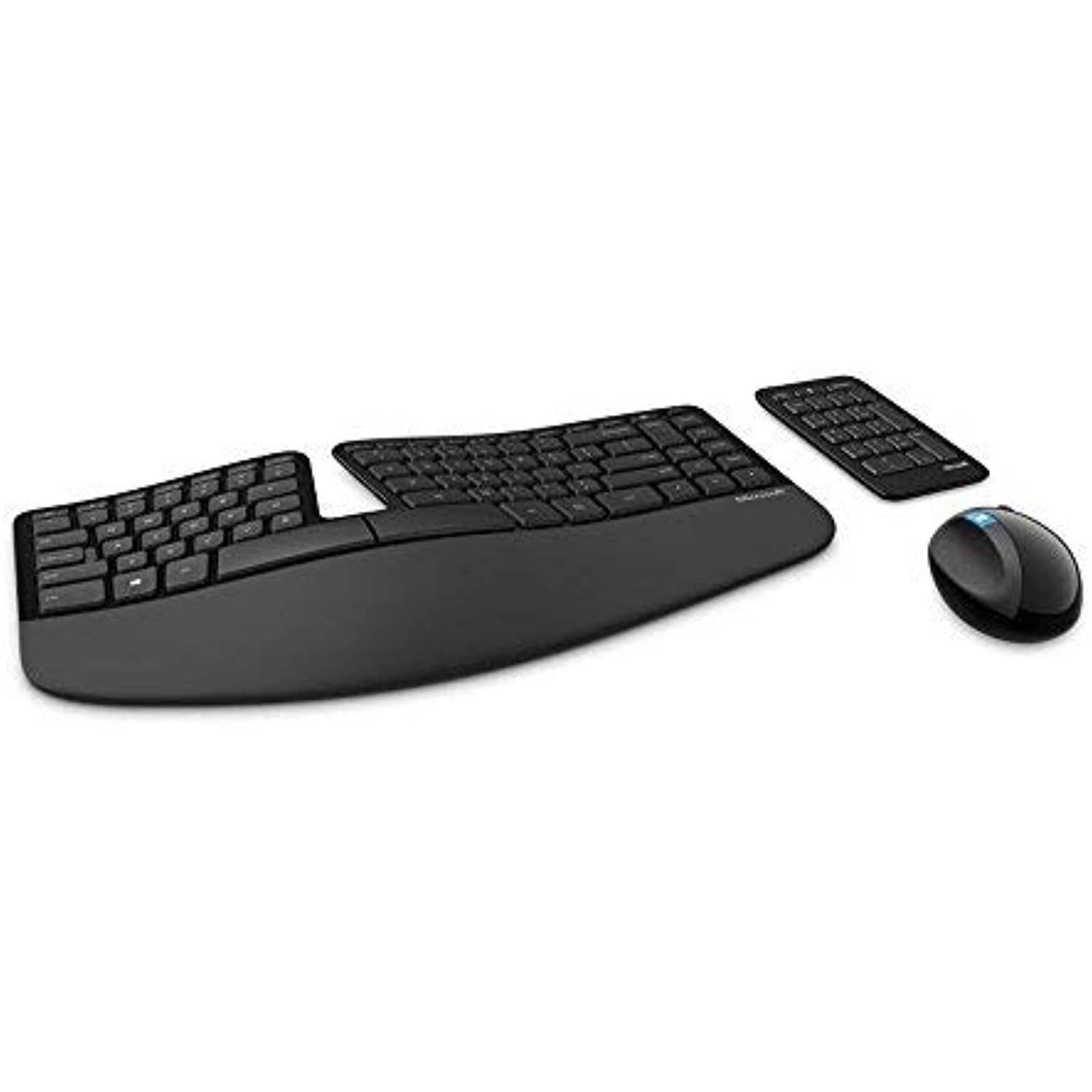 Microsoft - L5V-00001 Sculpt Desktop Ergonomic Full-size Wireless USB Keyboard and Mouse Bundle - Black