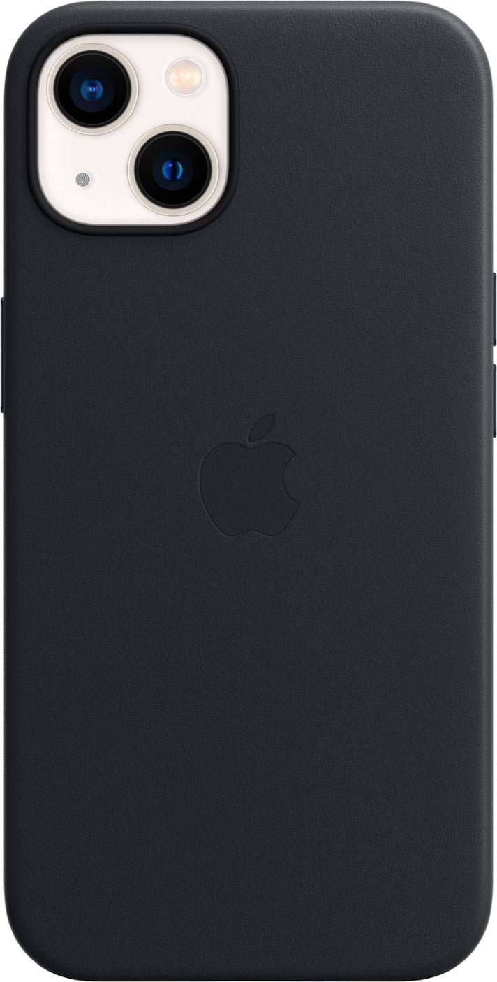 Apple - MM183ZM/A iPhone 13 Leather Case with MagSafe - Midnight