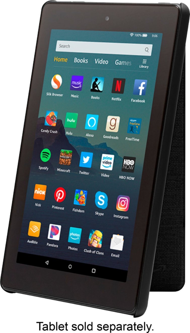 Amazon - B07KCZZ4FZ Cover Case for Amazon Fire 7 (9th Generation - 2019 release) - Charcoal Black
