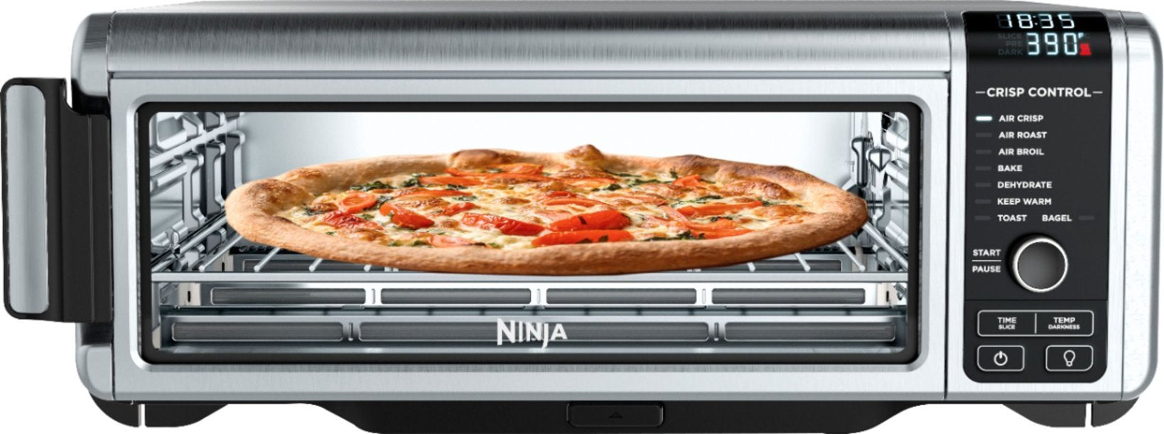 Ninja - SP101 Foodi 8-in-1 Digital Air Fry Oven, Toaster, Flip-Away Storage, Dehydrate, Keep Warm - Stainless Steel/Black