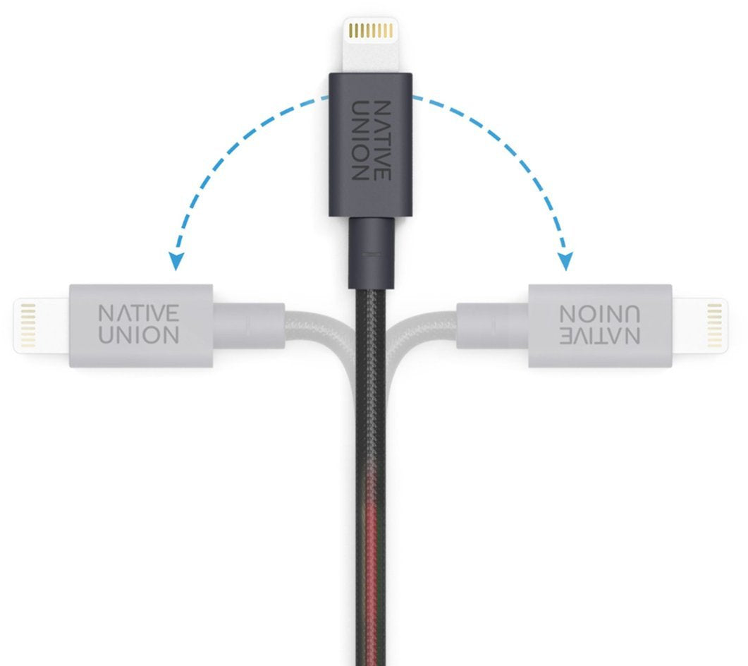 Native Union - BELT-L-ZEB-3-NP Apple MFi Certified 9.8' Lightning USB Charging Cable - Zebra