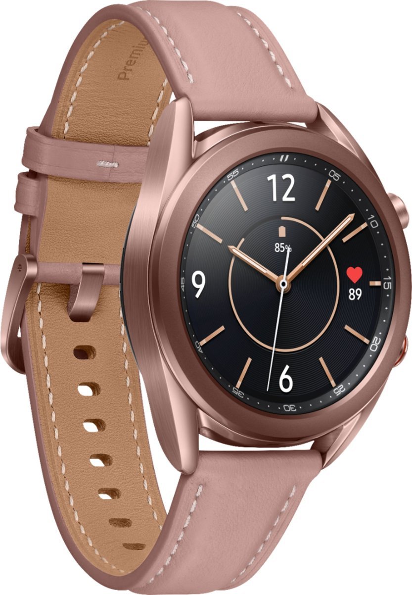 Samsung - SM-R855UZDAXAR Galaxy Watch3 Smartwatch 41mm Stainless LTE - Mystic Bronze
