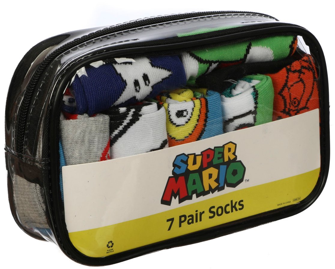 Bioworld - CMM0VWKSMB Nintendo - Super Mario 7 Days of Socks Bundle
