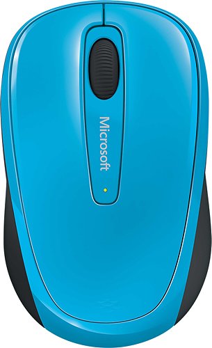 Microsoft - GMF-00273 Wireless Mobile 3500 Ambidextrous Mouse - Cyan Blue