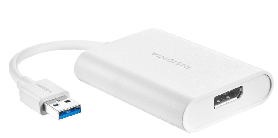 Insignia™ - NS-PCA3D USB 3.0 to DisplayPort Adapter - White - Upscaled