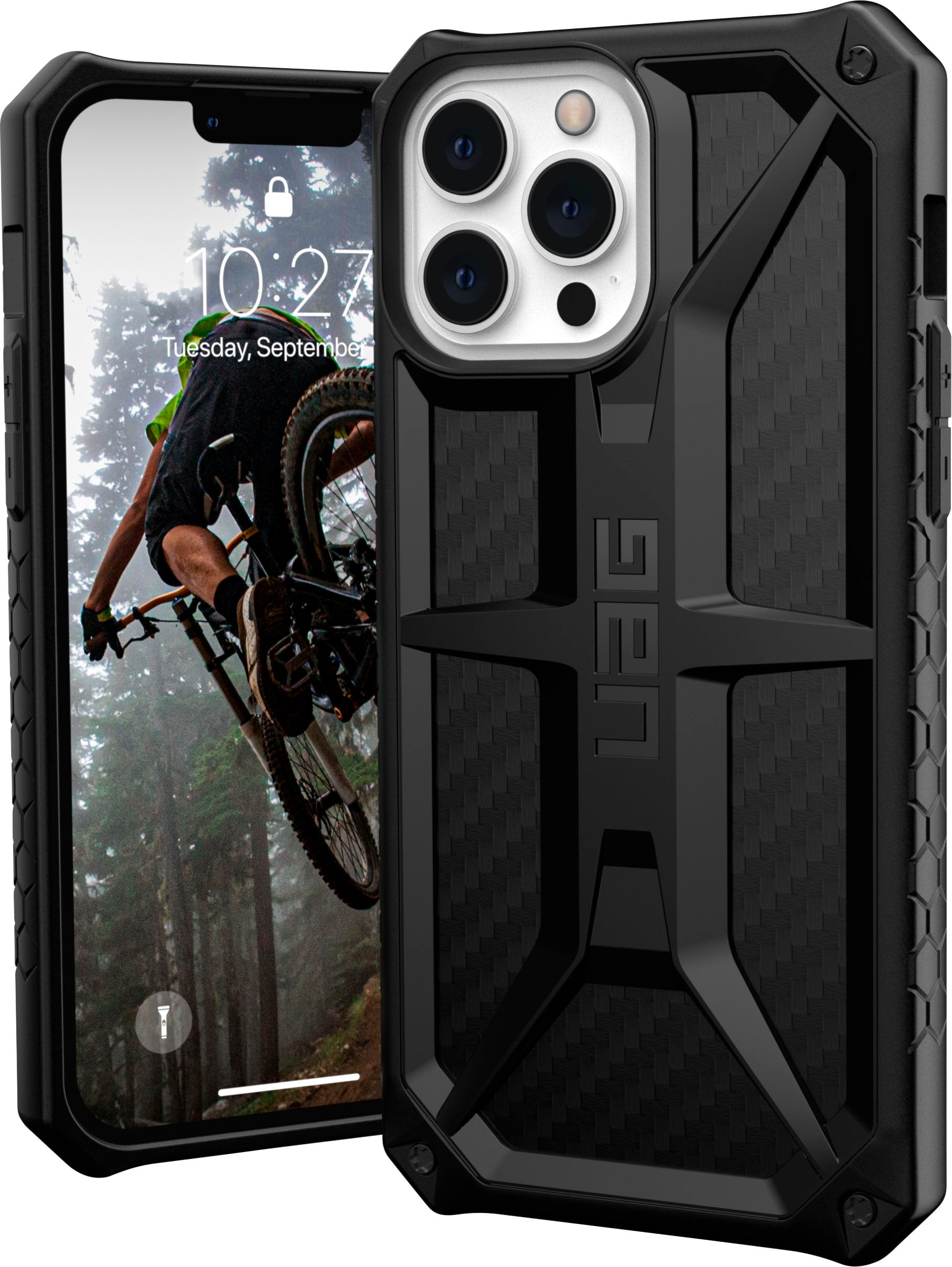 UAG - 113161124242 Monarch Series Case for iPhone 13 Pro Max - Carbon Fiber
