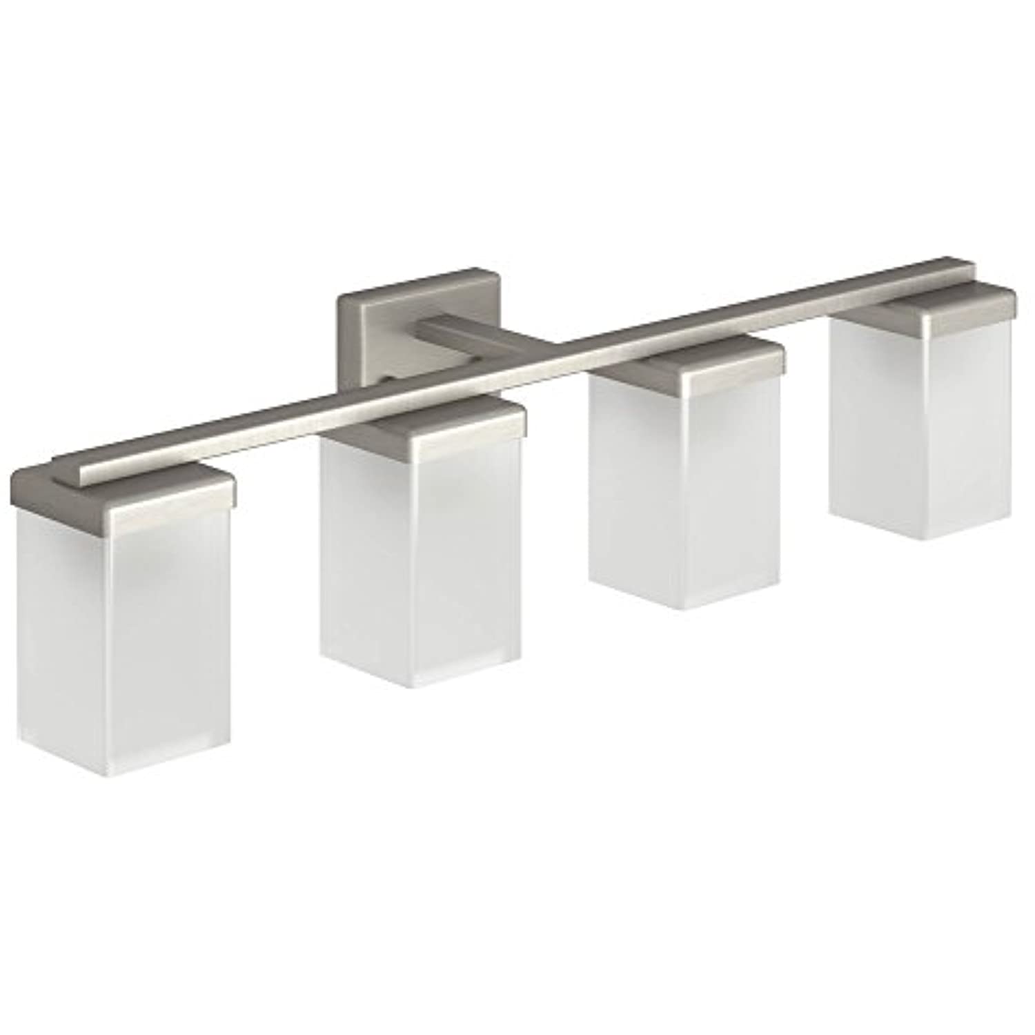 Moen - YB8864BN 90 Degree 4 Dual-Mount Bath Bathroom Vanity Light Fixture with Frosted Glass -Brushed Nickel