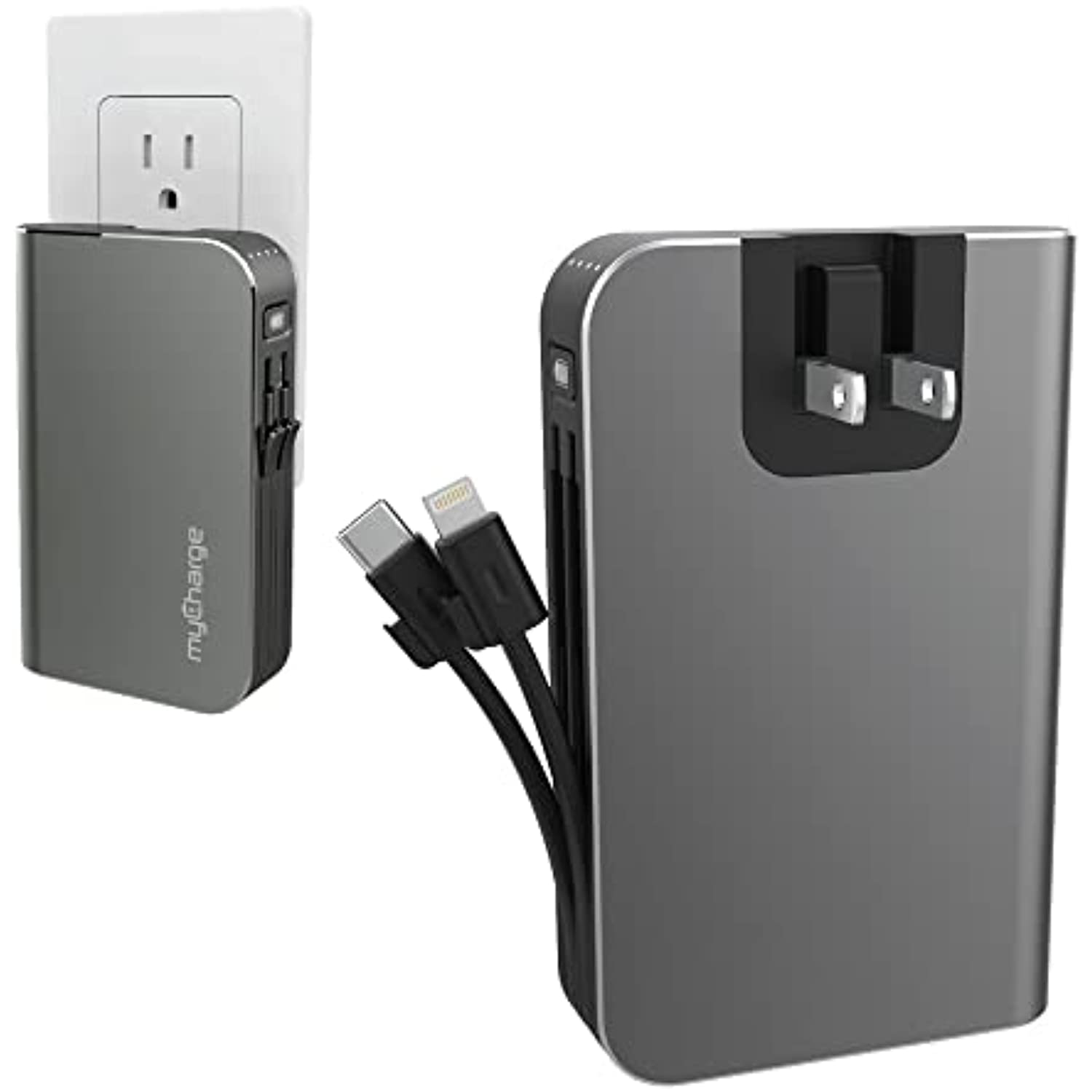 myCharge - HBT67G HUB Turbo 6700 mAh Portable Charger for Most Mobile Devices - Gray