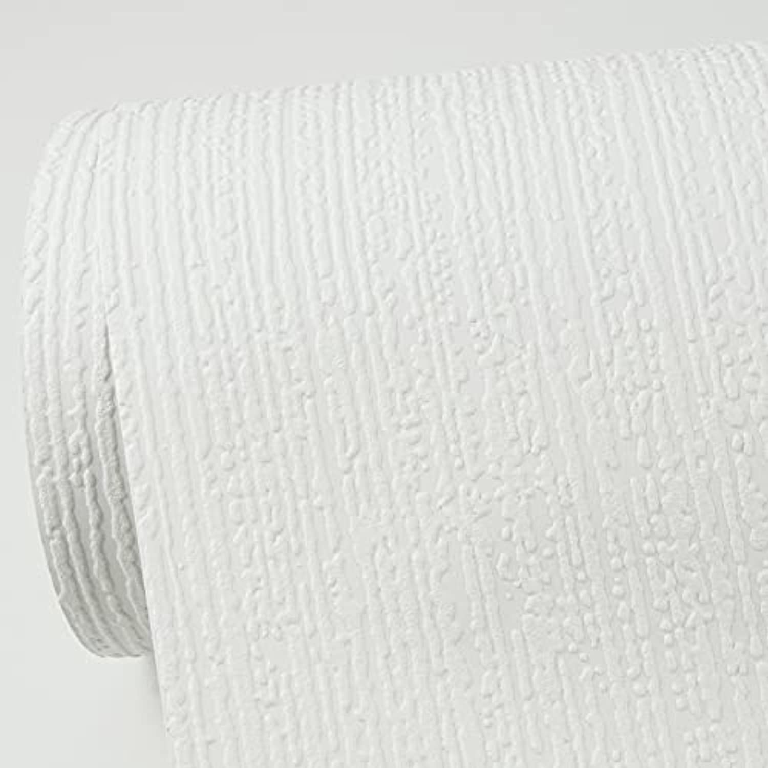 Brewster Home Fashions- ASC93997 Bisa White Fibre Paintable Wallpaper - White