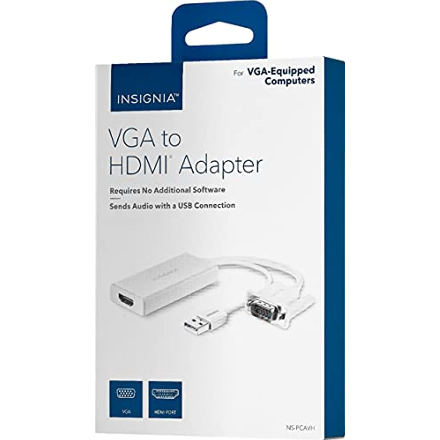 Insignia™ - NS-PCAVH VGA to HDMI Adapter - White