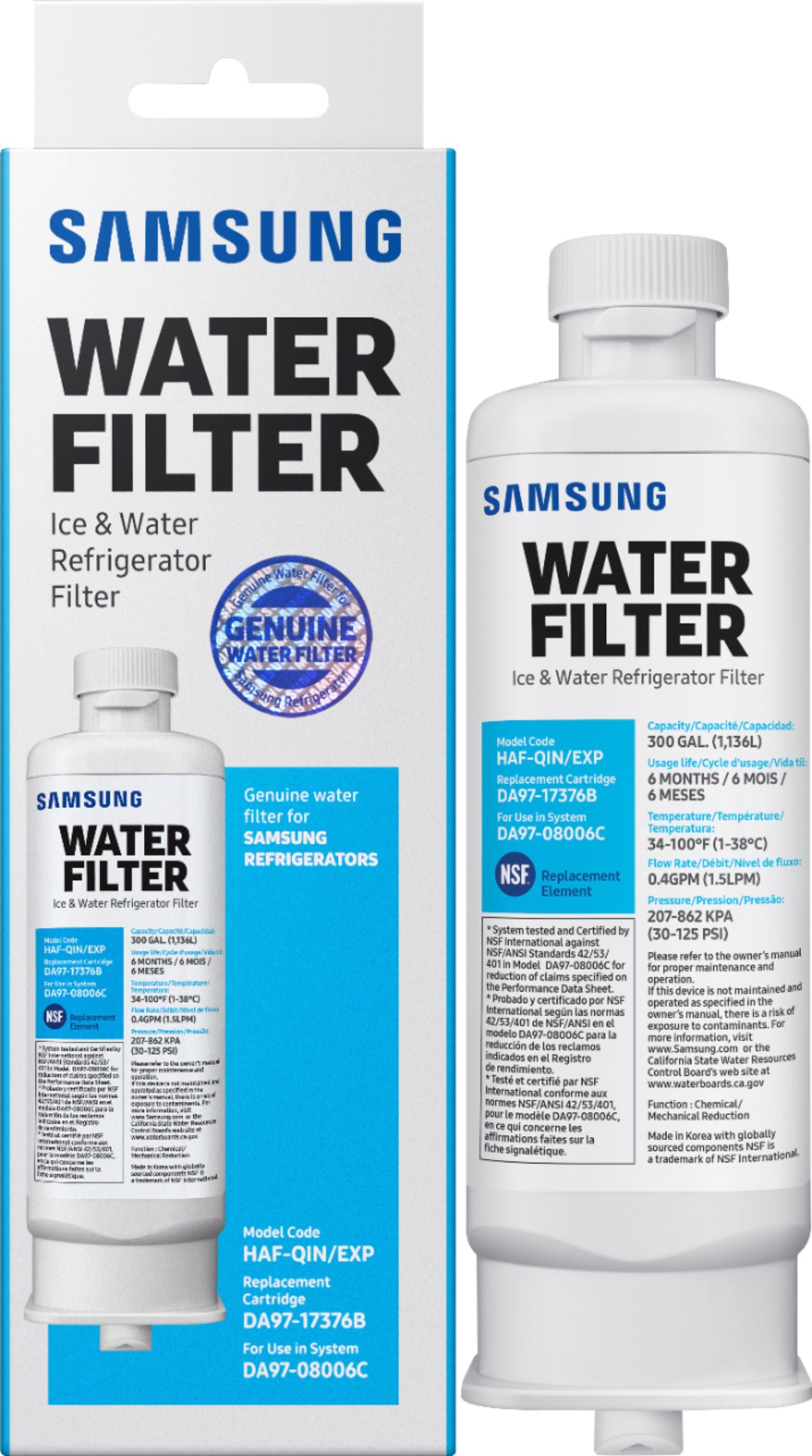 Samsung - HAF-QIN Water Filter for Select Samsung Refrigerators - White