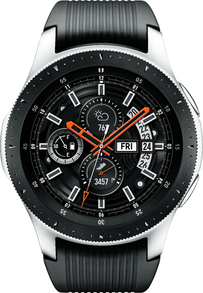 Samsung - SM-R805UZSAXAR Galaxy Watch Smartwatch 46mm Stainless Steel LTE (unlocked) - Silver