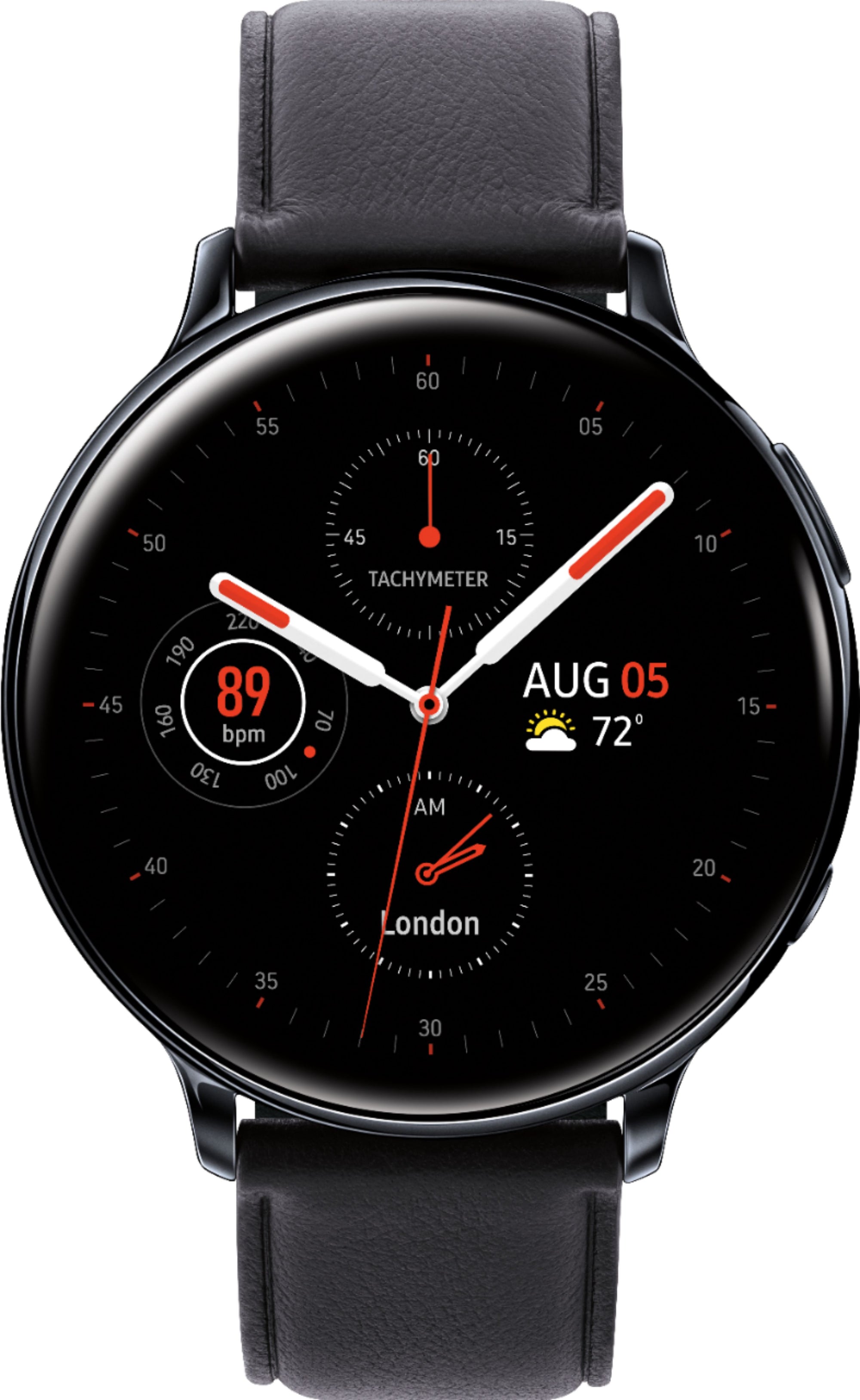 Samsung - SM-R825USKAXAR Galaxy Watch Active2 Smartwatch 44mm Stainless Steel LTE (Unlocked) - Black