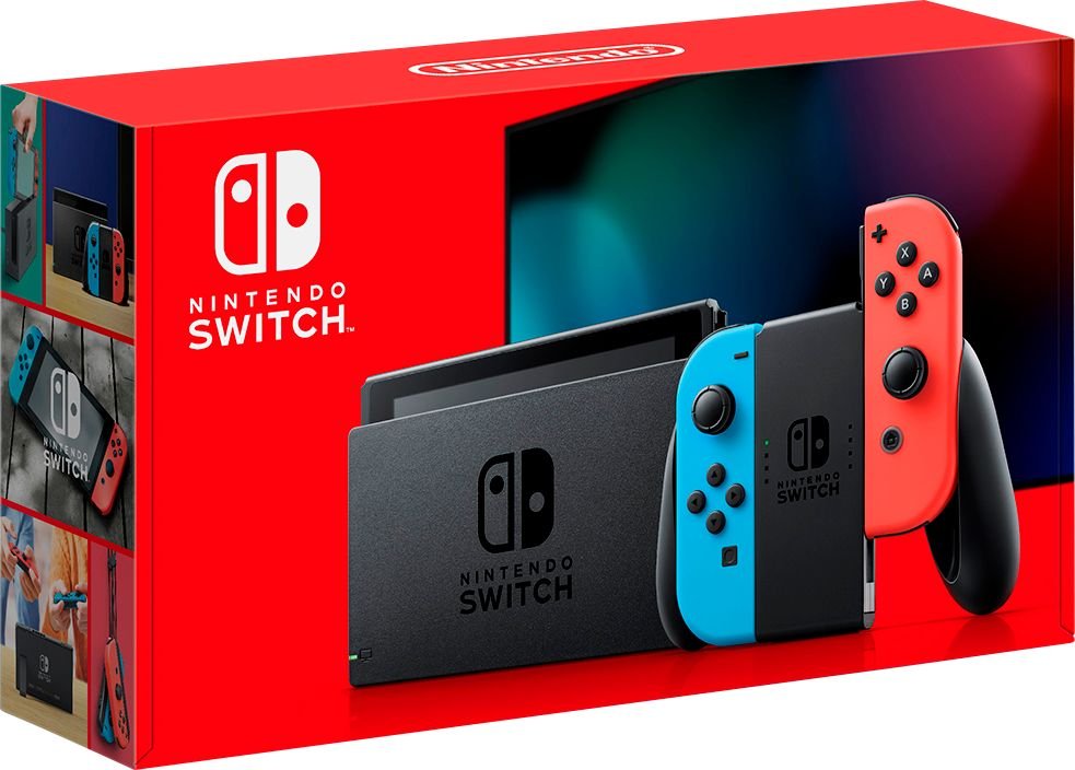 Nintendo - HADSKABAA Switch 32GB Console - Neon Red/Neon Blue Joy-Con