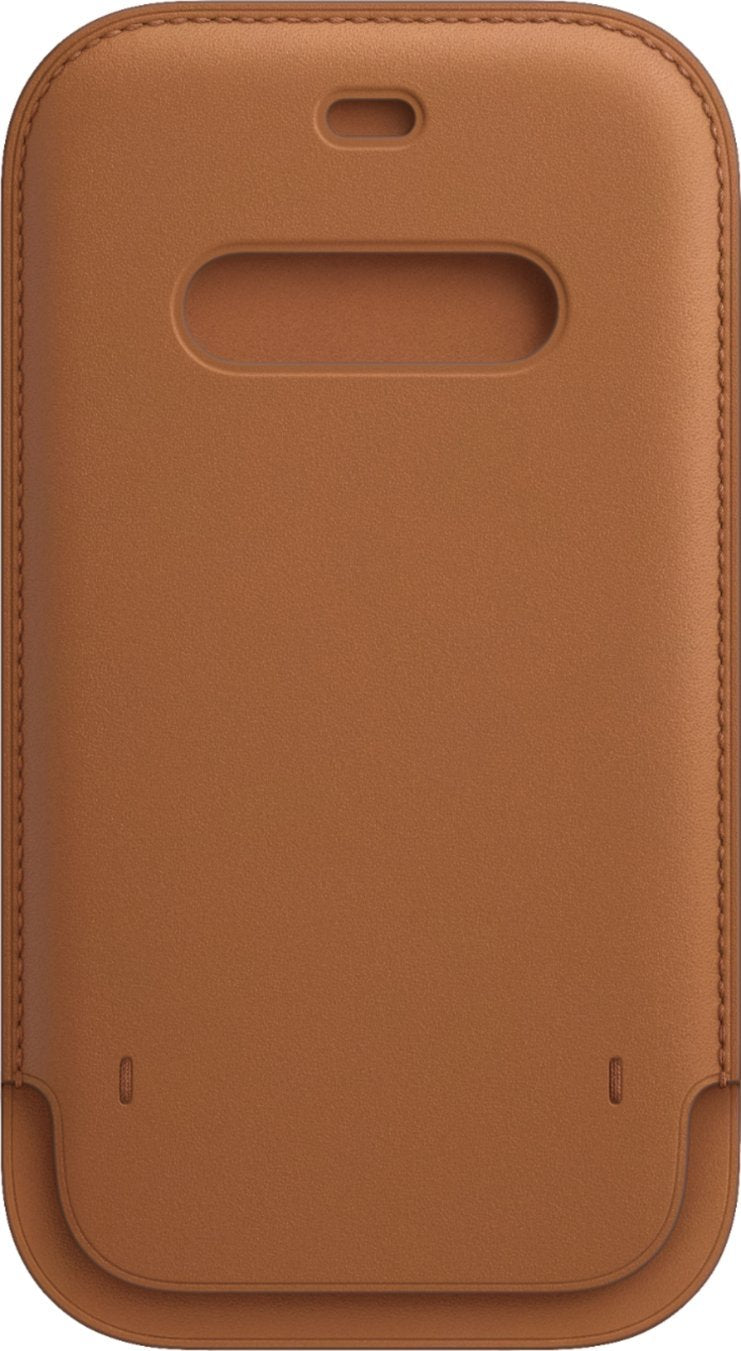 Apple - MHYG3ZM/A iPhone 12 Pro Max Leather Sleeve with MagSafe - Saddle Brown
