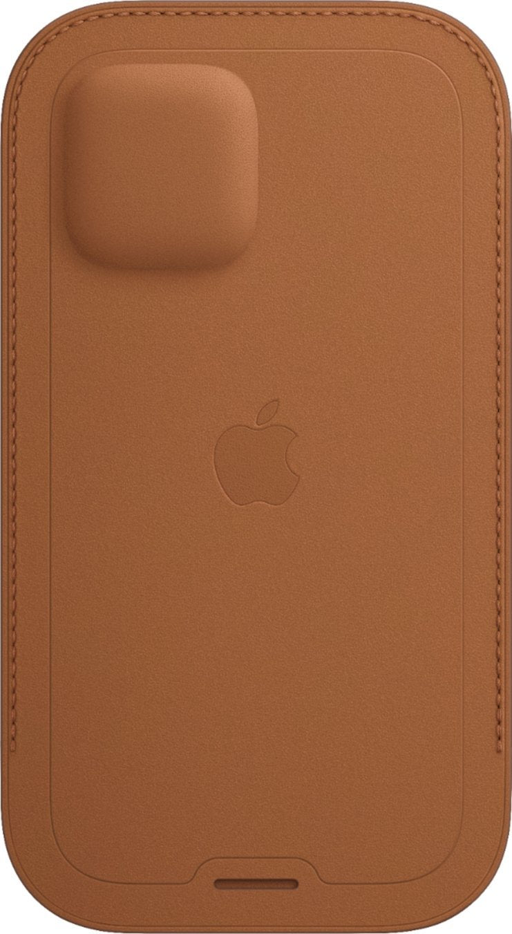 Apple - MHYG3ZM/A iPhone 12 Pro Max Leather Sleeve with MagSafe - Saddle Brown
