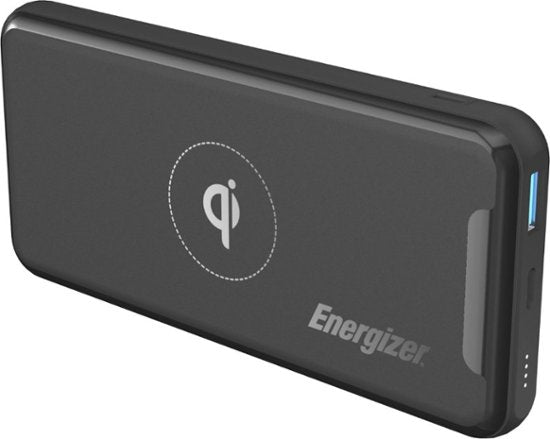 Energizer - QE10007PQ Ultimate Lithium 10,000mAh 20W Qi Wireless Portable Charger/Power Bank QC 3.0 & PD 3.0 for Apple, Android, USB Devices - Black