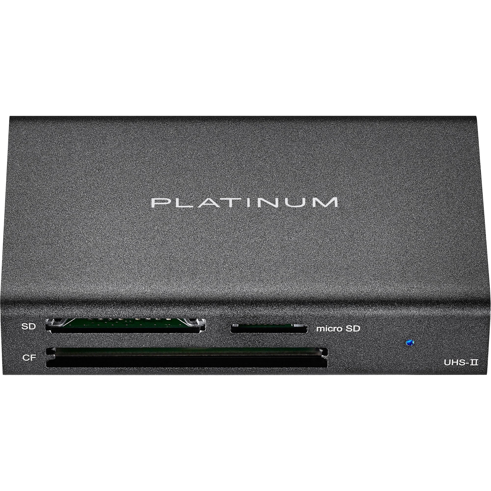 Platinum™ - PT-CRDAC1 USB 3.2 Gen 1 SD, microSD, CF 3 Slot Memory Card Reader - Black