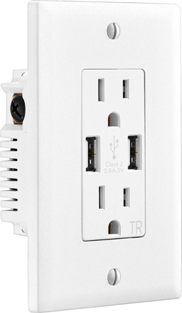 Best Buy essentials™ - BE-HW36A218 3.6 A USB Charger Wall Outlet - White
