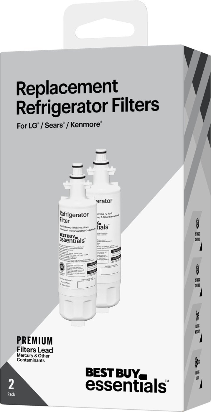 Best Buy essentials™ - BE-LGLT7532 NSF 42/53 Water Filter Replacement for Select LG and Sears/Kenmore Refrigerators  (2-Pack) - White