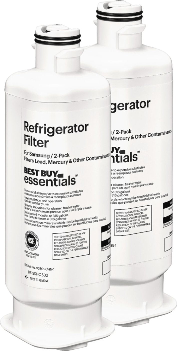 Best Buy essentials™ - BE-SSHQ532 NSF 42/53 Water Filter Replacement for Select Samsung Refrigerators (2-pack) - White