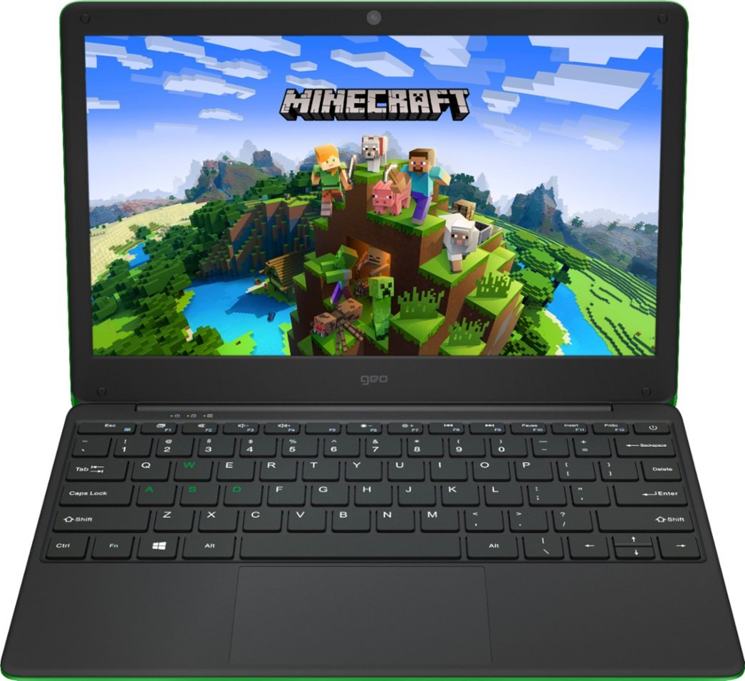 Geo - GSRF GE166 Geek Squad Certified Refurbished GeoBook 120 Minecraft Edition 12.5-inch Laptop - Intel Celeron - 4GB Memory - 64GB eMMC - Minecraft Green