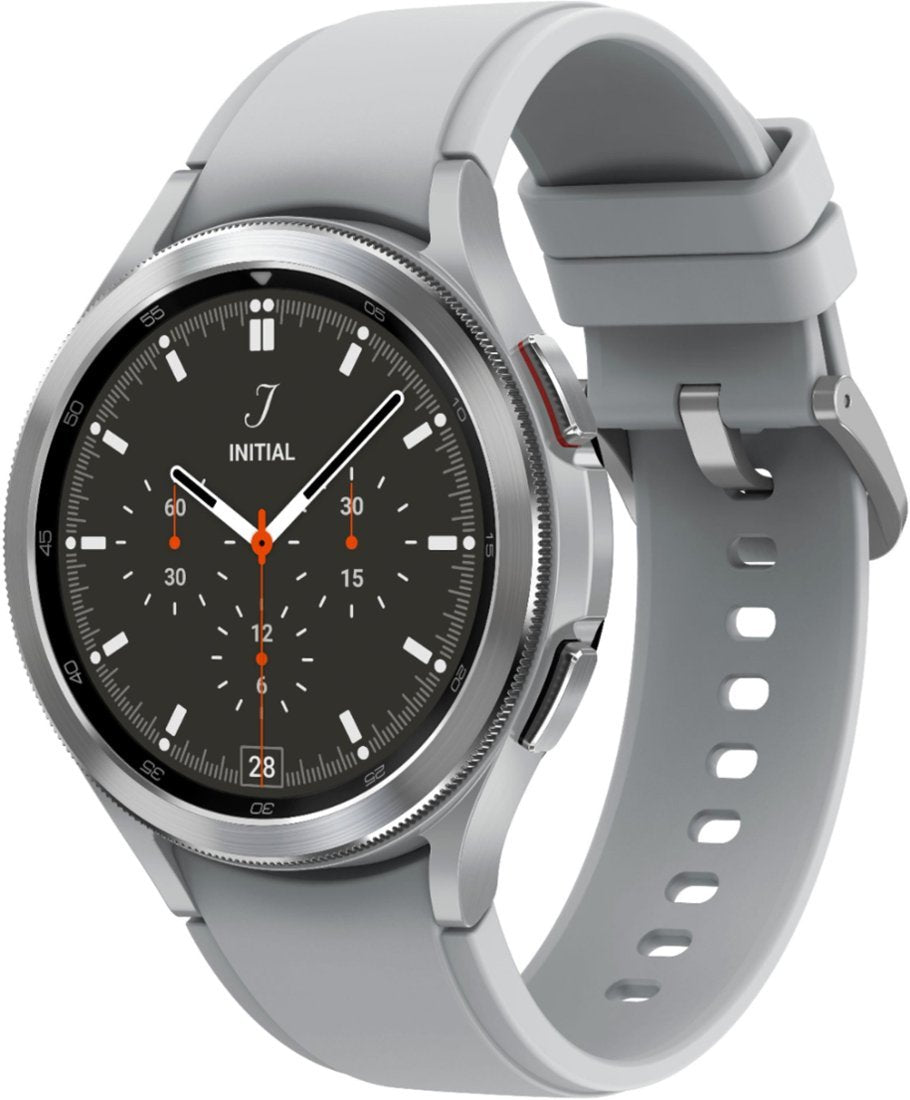 Samsung - SM-R895UZSAXAA Galaxy Watch4 Classic Stainless Steel Smartwatch 46mm LTE - Silver
