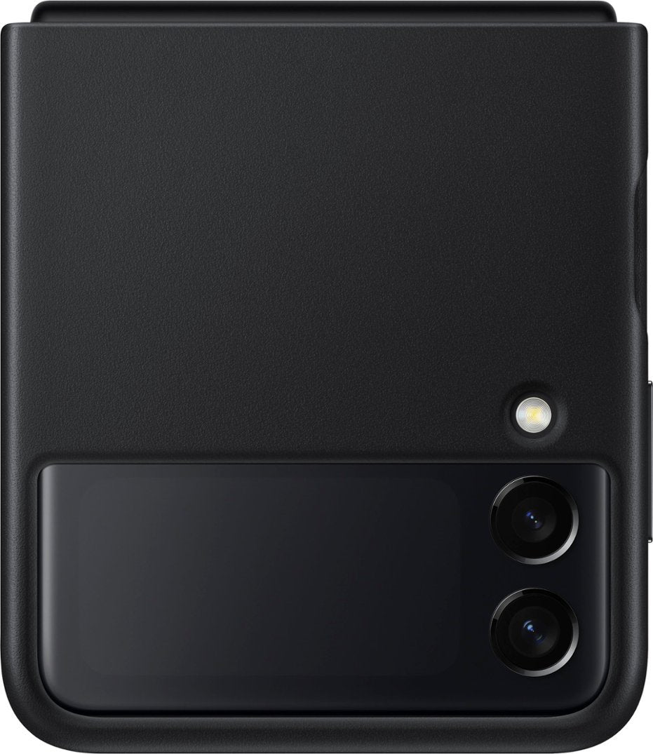 SAMSUNG - EF-VF711LBEGUS Leather Cover for Samsung Galaxy Z Flip3 - Black