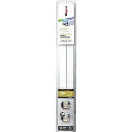 Legrand - WMC332 Wiremold On-Wall CordMate III High-Capacity Cord Concealment Kit - White