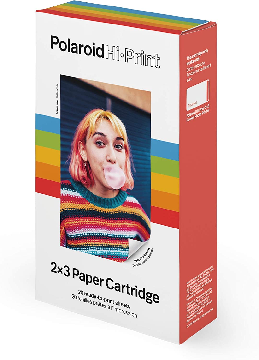 Polaroid - 6089 Hi-Print Paper - 2x3 Paper Cartridge (20 Sheets) Dye-Sub (Not Zink) Cartridge