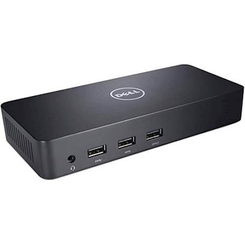 Dell - D3100 USB 3.0 Docking Station- HDMI - DP - Ethernet - USB-C - USB-A - Headphone and audio output -Plug and Play - Black