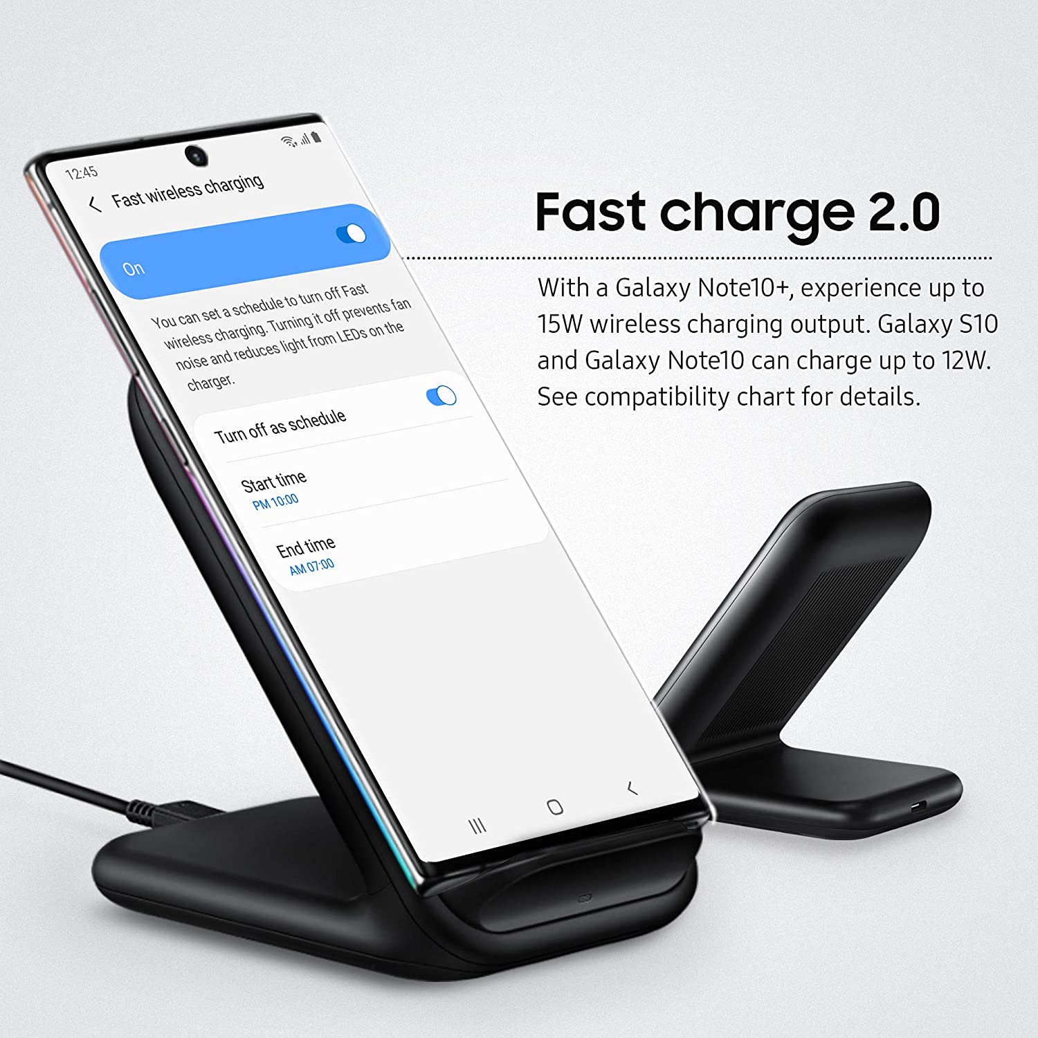 Samsung - EP-N5200TBEGUS 15W Qi Certified Fast Charge Wireless Charging Stand for iPhone/Android - Black