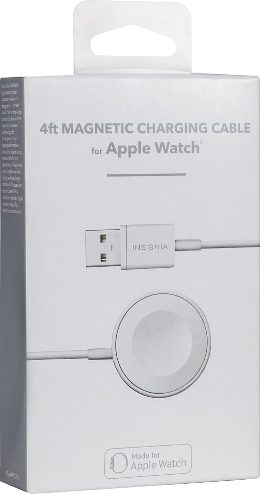 Insignia™ - NS-AWCB1 Apple Watch Magnetic Charging Cable (4') - White