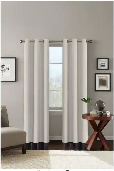 Colordrift- Almond-Milk Solid Grommet Blackout Curtain Liner- 42 in. W x 84 in. L