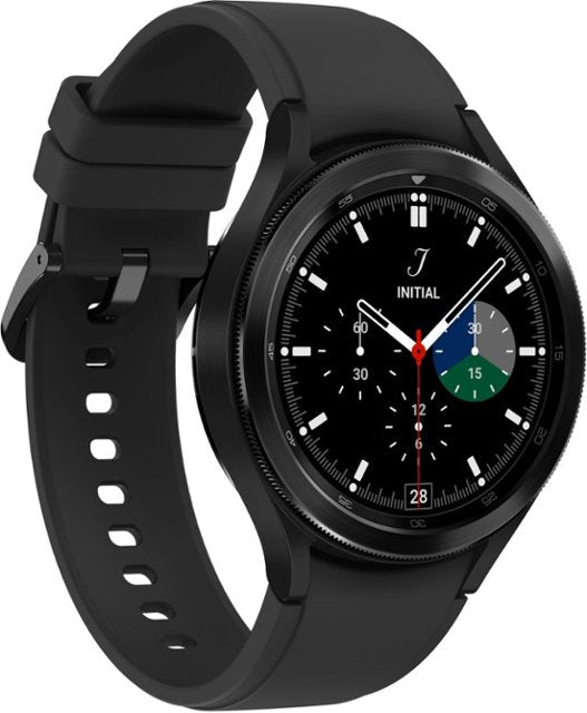 Samsung - SMR890NZKAXAA Geek Squad Certified Refurbished Galaxy Watch4 Classic Stainless Steel Smartwatch 46mm BT - Black