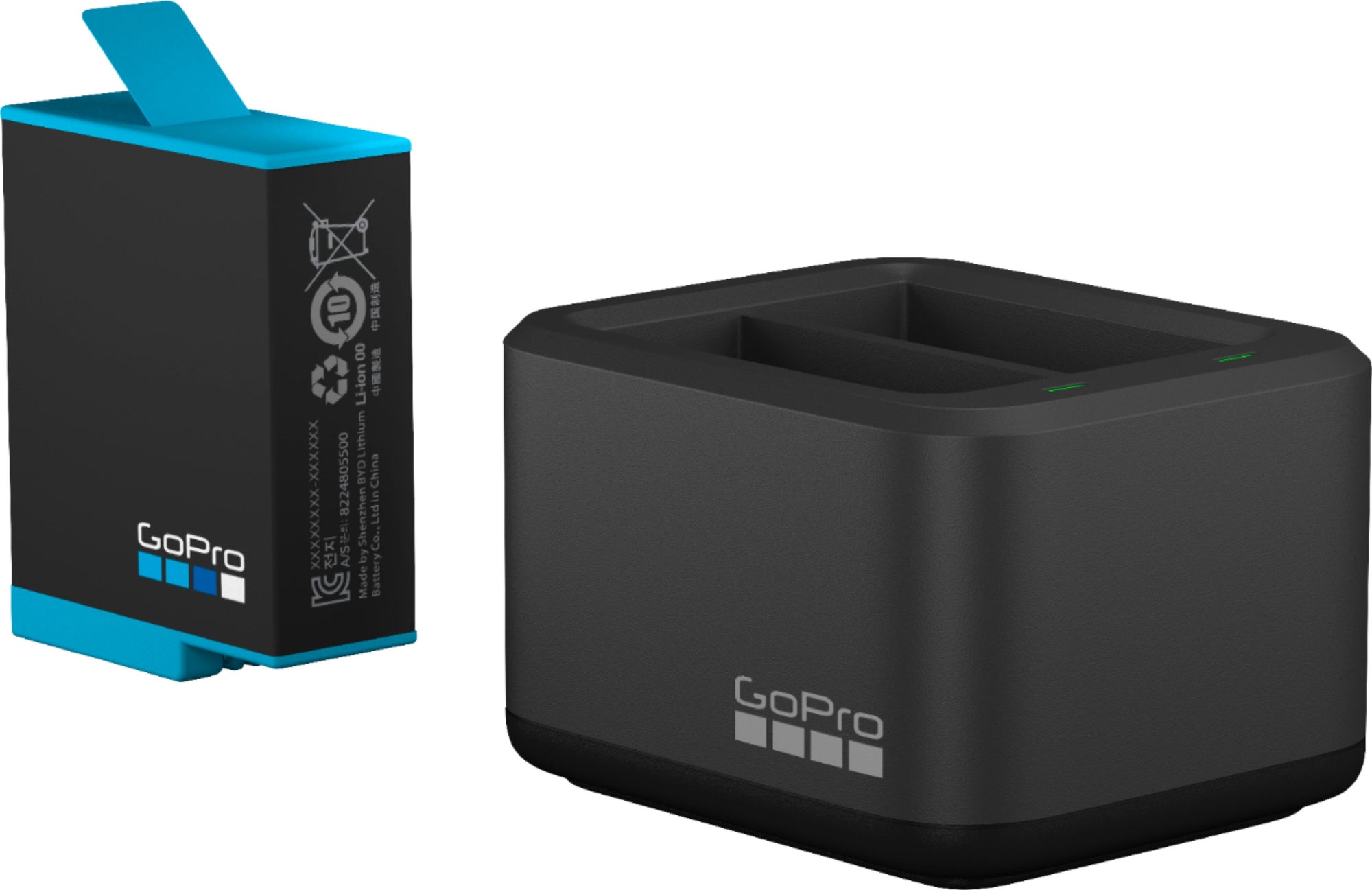 GoPro - ADDBD-001 Dual Battery Charger + Battery (HERO10 Black/HERO9 Black) - Black