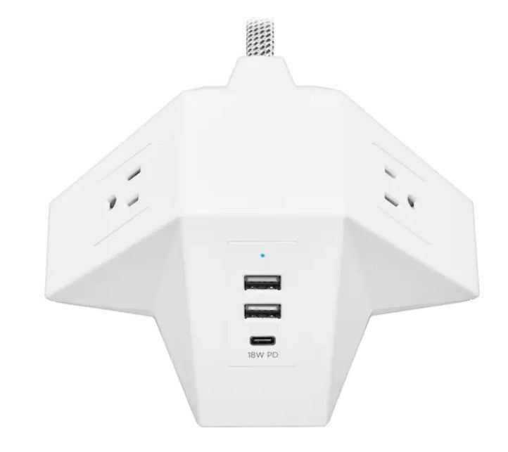 Insignia™ - NS-PWRD2C6 2-Outlet/3-USB Desktop Power Strip - White