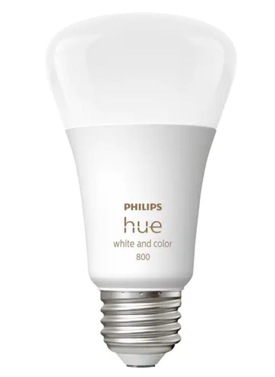 Philips - GSRF 562785 Geek Squad Certified Refurbished Hue White and Color Ambiance A19 Bluetooth LED Smart Bulbs (3-Pack) - Multicolor