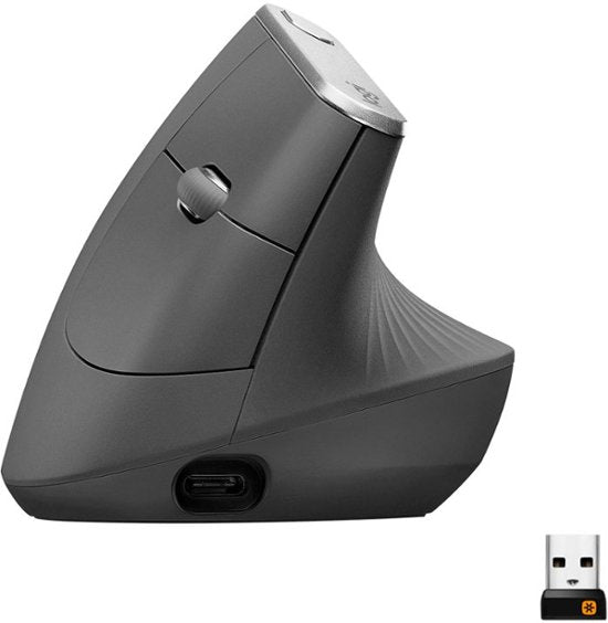 Logitech - 910-005447 MX Vertical Advanced Wireless Optical Mouse with Ergonomic Design - Graphite