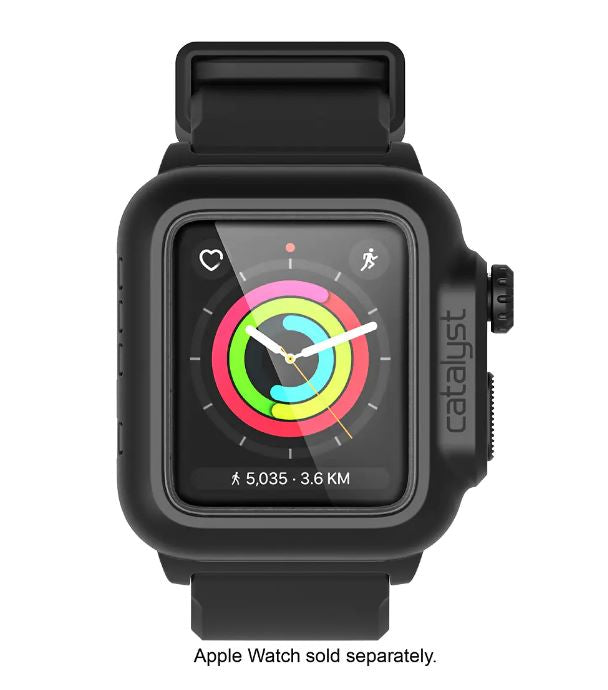 Catalyst - 50356BBR Band and Waterproof Case for Apple Watch™ 42mm Series 2 and Series 3 - Stealth Black