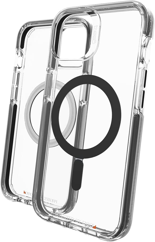 ZAGG Gear4 Santa Cruz Snap Case 702008205 - MagSafe Compatible Clear Case That Highlights The D3O Protection Material - for Apple iPhone 13 - Black