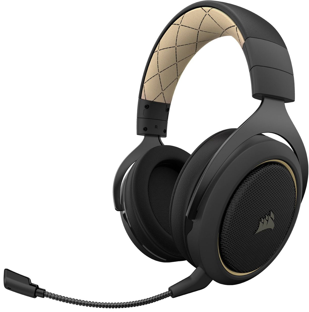 CORSAIR -  CA-9011210-NA HS70 PRO Wireless 7.1 Surround Sound Gaming Headset for PC, PS5, and PS4 - Cream