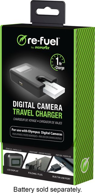 Digipower - RF-TC-55O Travel Charger for most Olympus Camera Batteries - Black
