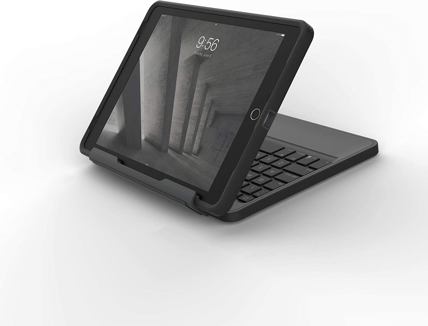 ZAGG - A97RGK-BB0 Rugged Book Keyboard Folio Case for Apple® iPad 5th Gen, 9.7-Inch iPad® Pro, Air and Air 2 - Black