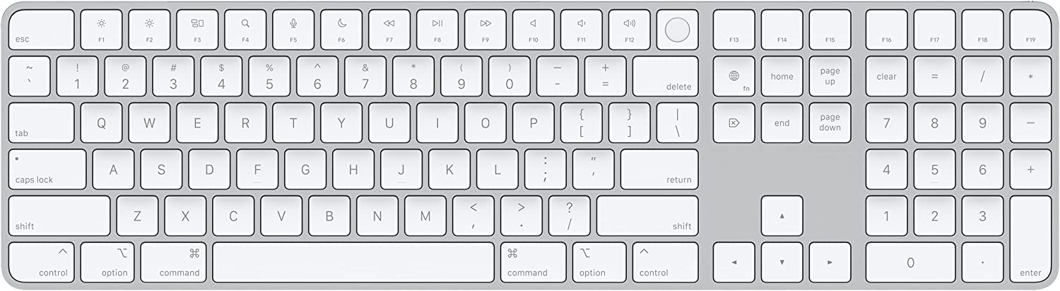 Apple - MK2C3LL/A Magic Keyboard with Touch ID and Numeric Keypad for Mac models with Apple silicon - Silver