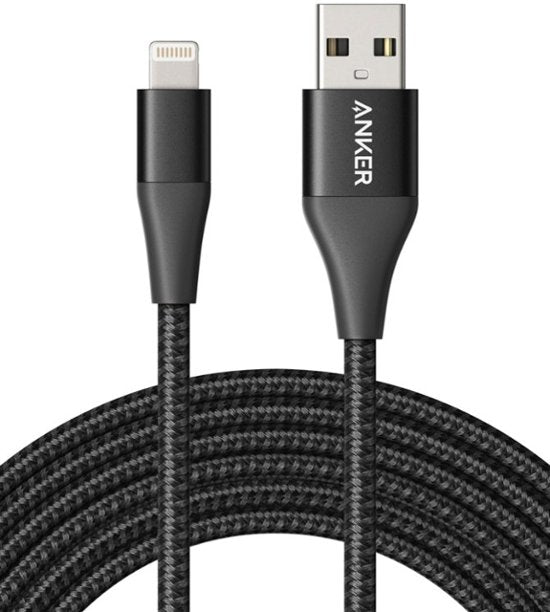 Anker - A8452H13-1 Powerline+ II USB-A to Lightning Cable 3-ft - Black